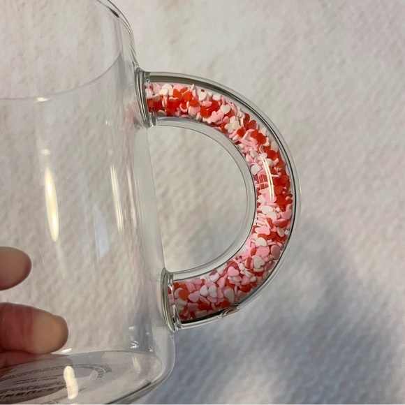 NEW Starbucks Valentines Heart Confetti Glass Mug - Picture 4 of 4